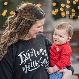 mom in t shirt